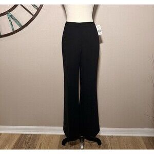 Tahari ASL Pants Petite 10P Black Crepe Lined NWT